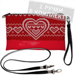 Клатч с короткой и длинной ручкой "Валентинка всегда с тобой"