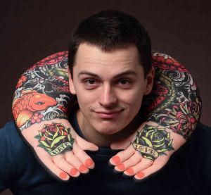 Подушка-рука под голову "Tattoo Japan"