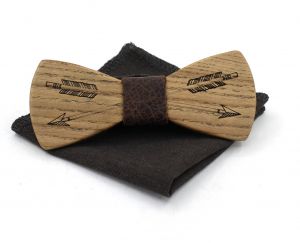 Деревянная бабочка-галстук + нагрудный платок (10)