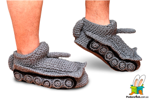 Комнатные тапки-носки "Танчики" (серые), размер 39-41, 40-43, 44-46