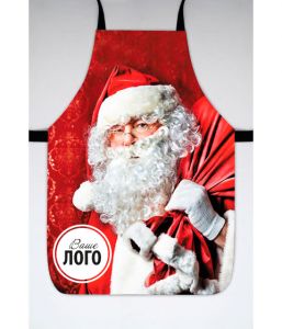 Фартук с принтом "Дед Мороз" (с Вашим логотипом, любое изображение)