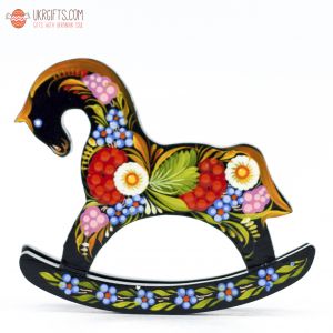 Лошадка-качалка с Петриковской росписью (02)