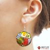 Серьги деревянные - круглые с Петриковской роcписью