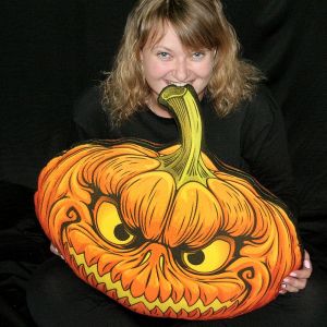 Подушка на Хеллоуин "Тыква гигант", 50х65 см