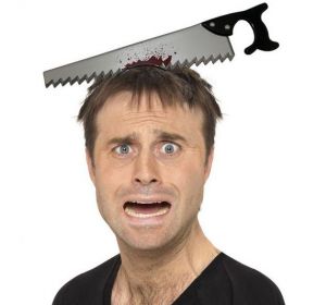 Обруч на Хеллоуин "Пила в голове"