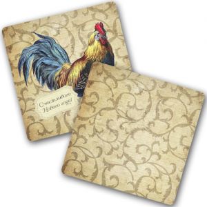 Подставки под горячее "Петух классический, символ 2017" (2 шт)