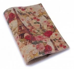 Обложка для паспорта  "Прогулка в Париже" (натур. кожа)