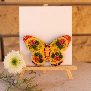 Магнитик на холодильник с Петриковской росписью "Бабочка" (03)