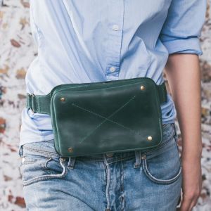 Сумка напоясная "Изумруд" (натуральная кожа)