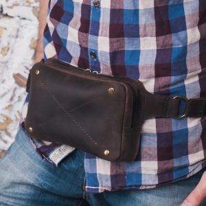 Сумка напоясная "Орех" (натуральная кожа)