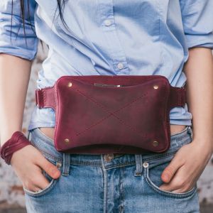 Сумка напоясная "Виноград" (натуральная кожа)