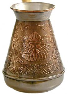 Турка медная с чеканкой "Цветок", 600 мл
