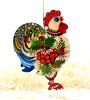 Рождественский-пасхальный декор с Петриковской росписью "Петушок сказка"