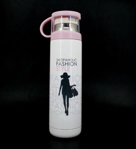 Термос с чашкой "Fashion style" (розовый)