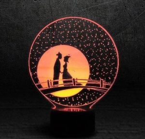 3D светильник, ночник "Влюбленные на мосту"