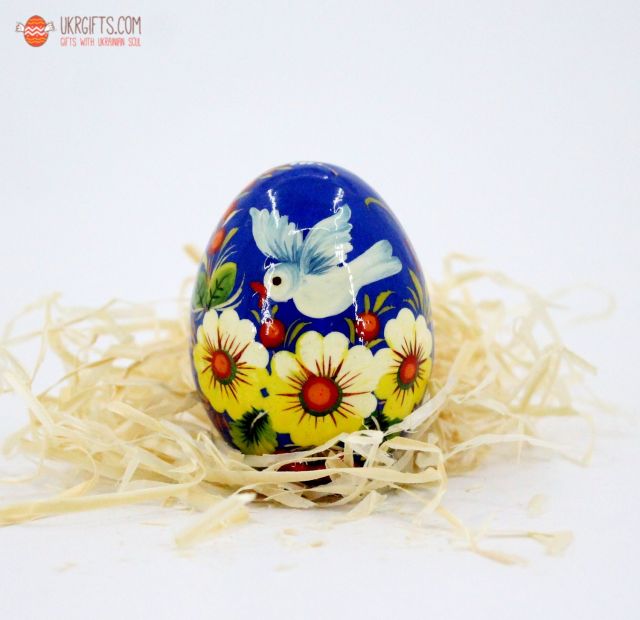 Писанка. Деревянное пасхальное яйцо с Петриковской росписью (07)