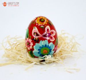 Писанка. Деревянное пасхальное яйцо с Петриковской росписью (08)