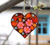 Елочная игрушка с Петриковской росписью "Сердце" нежность