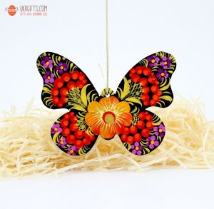 Сувенир с Петриковской росписью "Бабочка" (02)