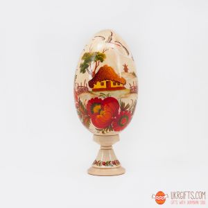 Пасхальное яйцо большое (писанка) на подставке "Рідна хата"