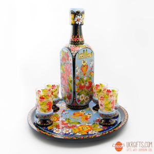 Набор для спиртных напитков "Панський" с Петриковской росписью (06)