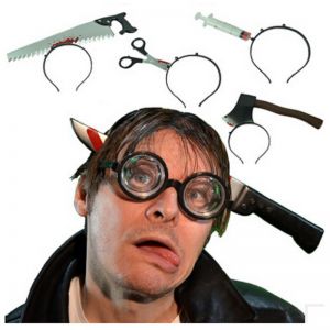 Обруч на Хэллоуин "Нож в голове"