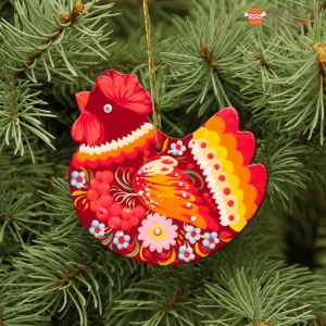 Сувенир с Петриковской росписью "Курочка" (09)