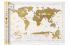 Скретч карта «Discovery Map World Gold» с наклейками (на английском)