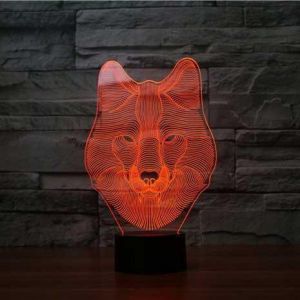 Светодиодный светильник 3D "Волк"