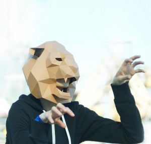 Маска рычащий лев для самостоятельной сборки