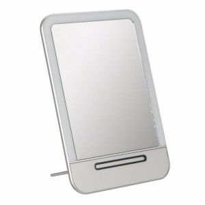 Зеркало с LED подсветкой, серебристый (заряжается от USB)