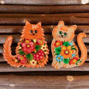 Магниты ручной работы "Влюбленные коты"