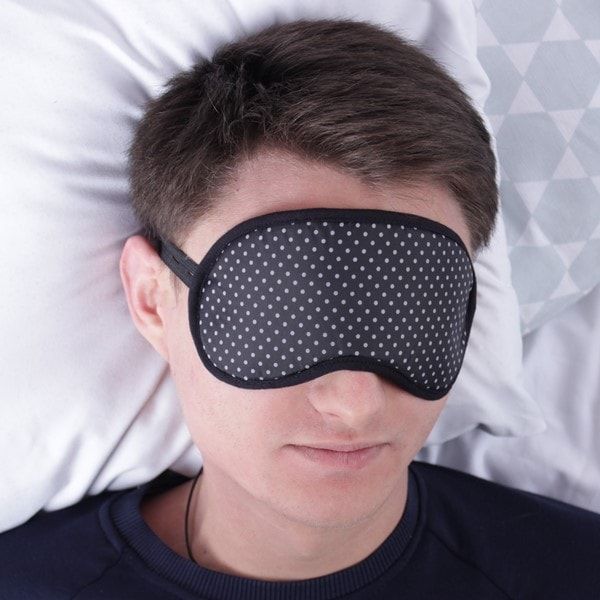Маска для сна "Черная в горох"