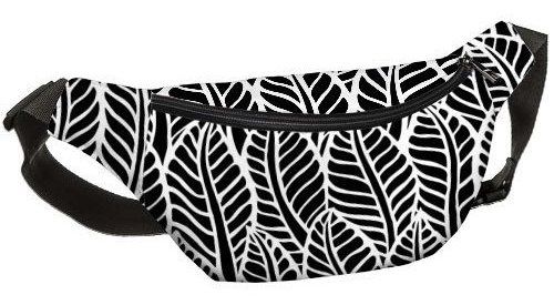 Напоясная сумка, бананка "Листья ч\б"