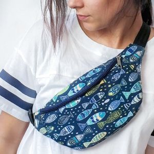 Напоясная сумка, бананка "Рыбки"