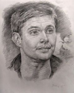 Портрет по фотографии, простой карандаш, формат А3