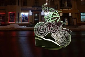 Сенсорный светильник 3D "Велогонщик"