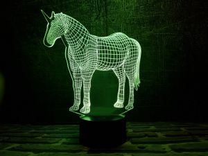 3D светильник, ночник "Единорог"