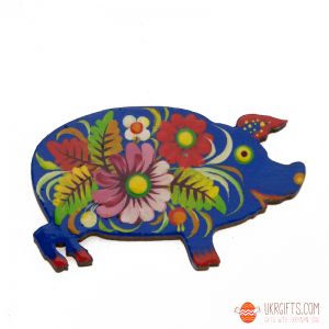 Магнит с Петриковской росписью "Свинья" (2)