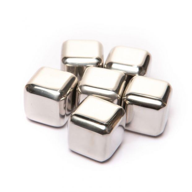 Камни-кубы для виски "Металл" 6шт.