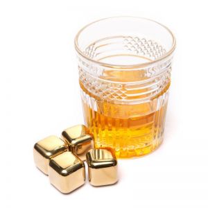 Камни-кубы для виски "Золото" 4шт.