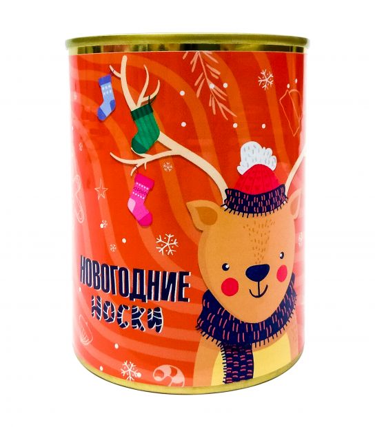 Носки в консервной банке "Новогодний носочек"