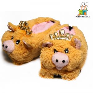 Тапочки домашние "Царь свинка" (коричневая)