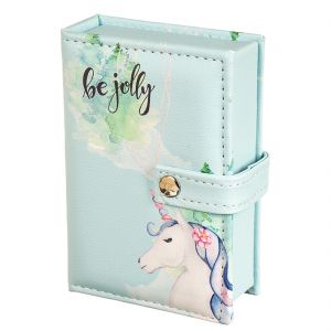 Шкатулка для украшений на застежке "Единорог в голубом"