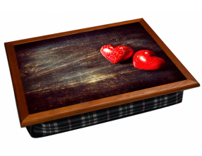 Поднос на подушке "Два сердца"