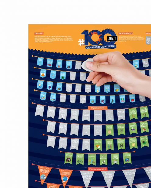 Мотивационный скретч-постер "100 дел"