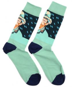 Носки с портретом Ван Гога, в голубом цвете