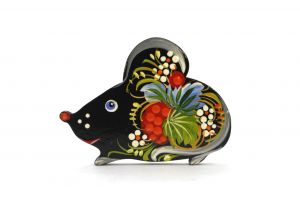 Магнит с Петриковской росписью Мышка хорошенькая