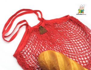 Авоська особо модная "LЮБИ BUTTON", красная