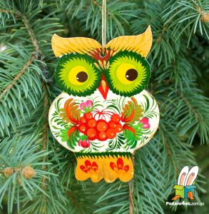 Елочная игрушка ручной работы "Филин" (05)